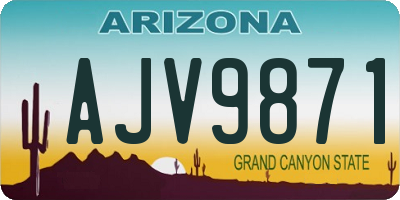 AZ license plate AJV9871