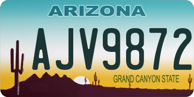 AZ license plate AJV9872