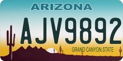 AZ license plate AJV9892