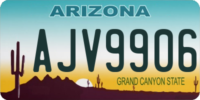 AZ license plate AJV9906