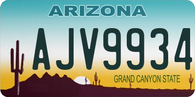 AZ license plate AJV9934