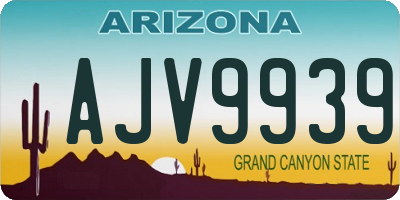 AZ license plate AJV9939