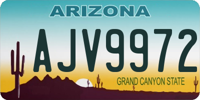 AZ license plate AJV9972
