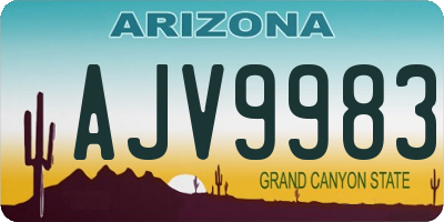 AZ license plate AJV9983