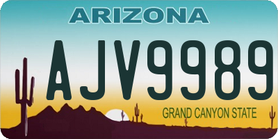 AZ license plate AJV9989