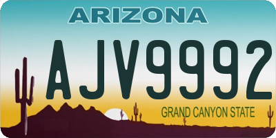 AZ license plate AJV9992