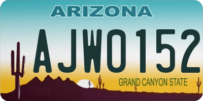 AZ license plate AJW0152
