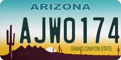 AZ license plate AJW0174