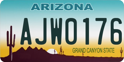 AZ license plate AJW0176