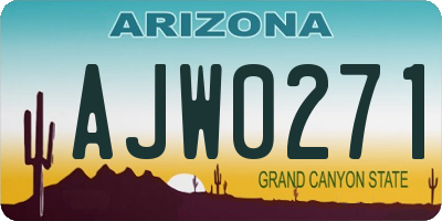 AZ license plate AJW0271