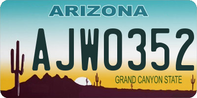 AZ license plate AJW0352