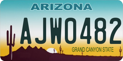 AZ license plate AJW0482