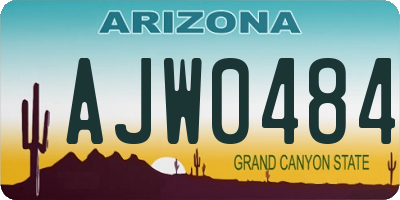 AZ license plate AJW0484