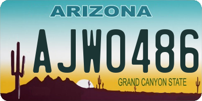 AZ license plate AJW0486