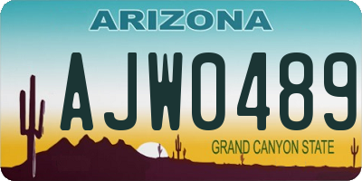AZ license plate AJW0489