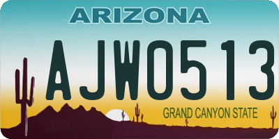 AZ license plate AJW0513