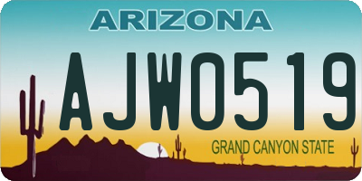 AZ license plate AJW0519
