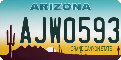 AZ license plate AJW0593