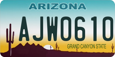 AZ license plate AJW0610
