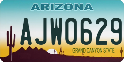 AZ license plate AJW0629