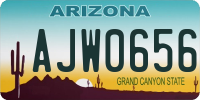 AZ license plate AJW0656