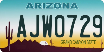 AZ license plate AJW0729