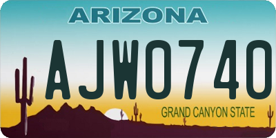 AZ license plate AJW0740