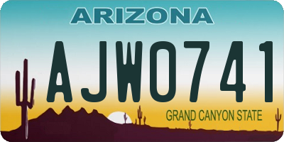 AZ license plate AJW0741