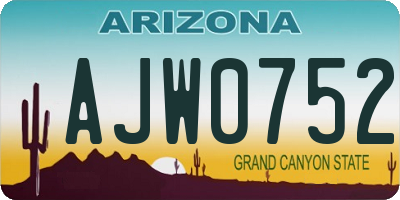 AZ license plate AJW0752