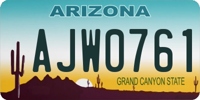 AZ license plate AJW0761