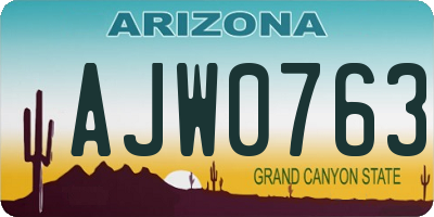AZ license plate AJW0763