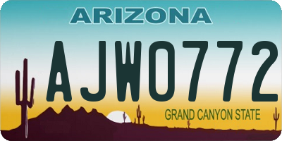 AZ license plate AJW0772