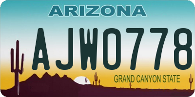AZ license plate AJW0778