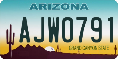 AZ license plate AJW0791