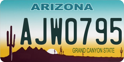 AZ license plate AJW0795