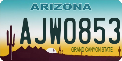 AZ license plate AJW0853