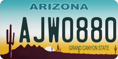 AZ license plate AJW0880