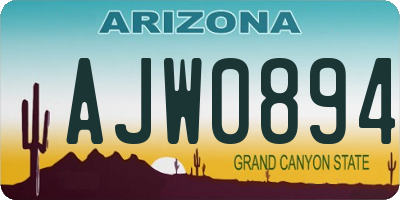 AZ license plate AJW0894