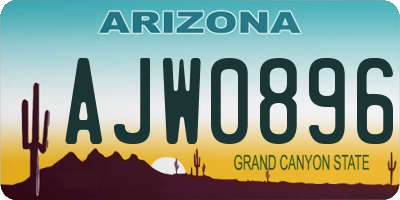 AZ license plate AJW0896
