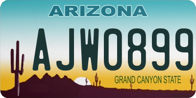 AZ license plate AJW0899