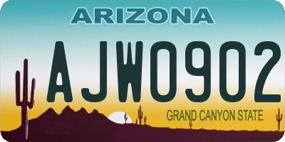 AZ license plate AJW0902