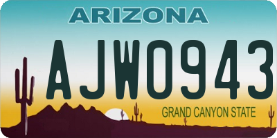 AZ license plate AJW0943