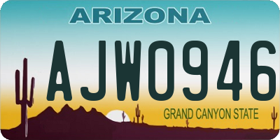 AZ license plate AJW0946