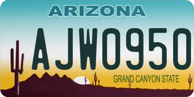 AZ license plate AJW0950
