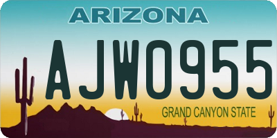 AZ license plate AJW0955