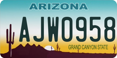 AZ license plate AJW0958