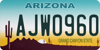 AZ license plate AJW0960