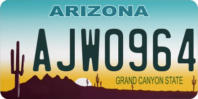 AZ license plate AJW0964