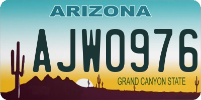 AZ license plate AJW0976