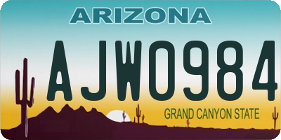 AZ license plate AJW0984